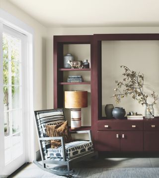 painted media cabinet in elegant living room