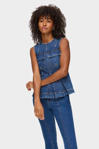 Ed Hope Peplum Denim Top