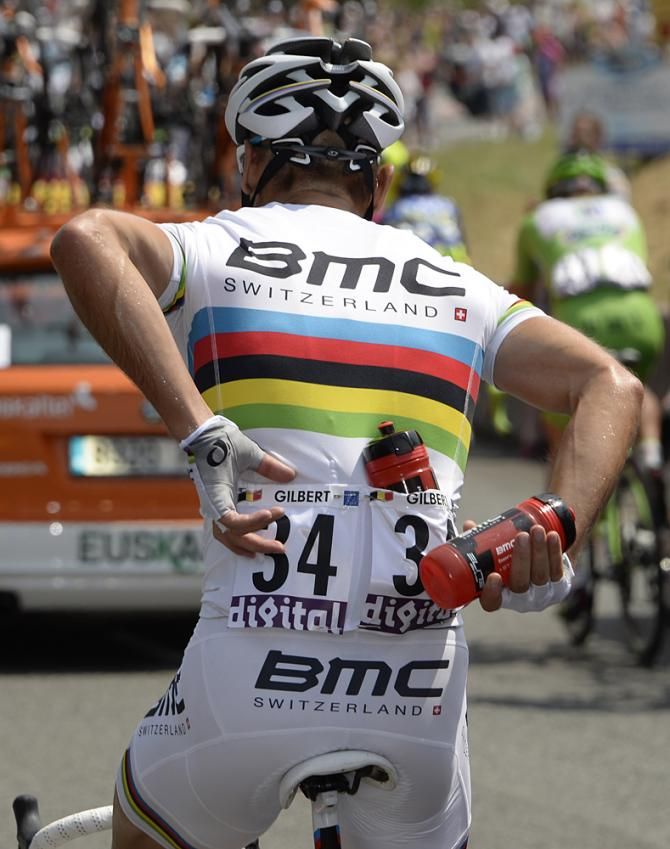 World champion Philippe Gilbert (BMC) on bottle duty