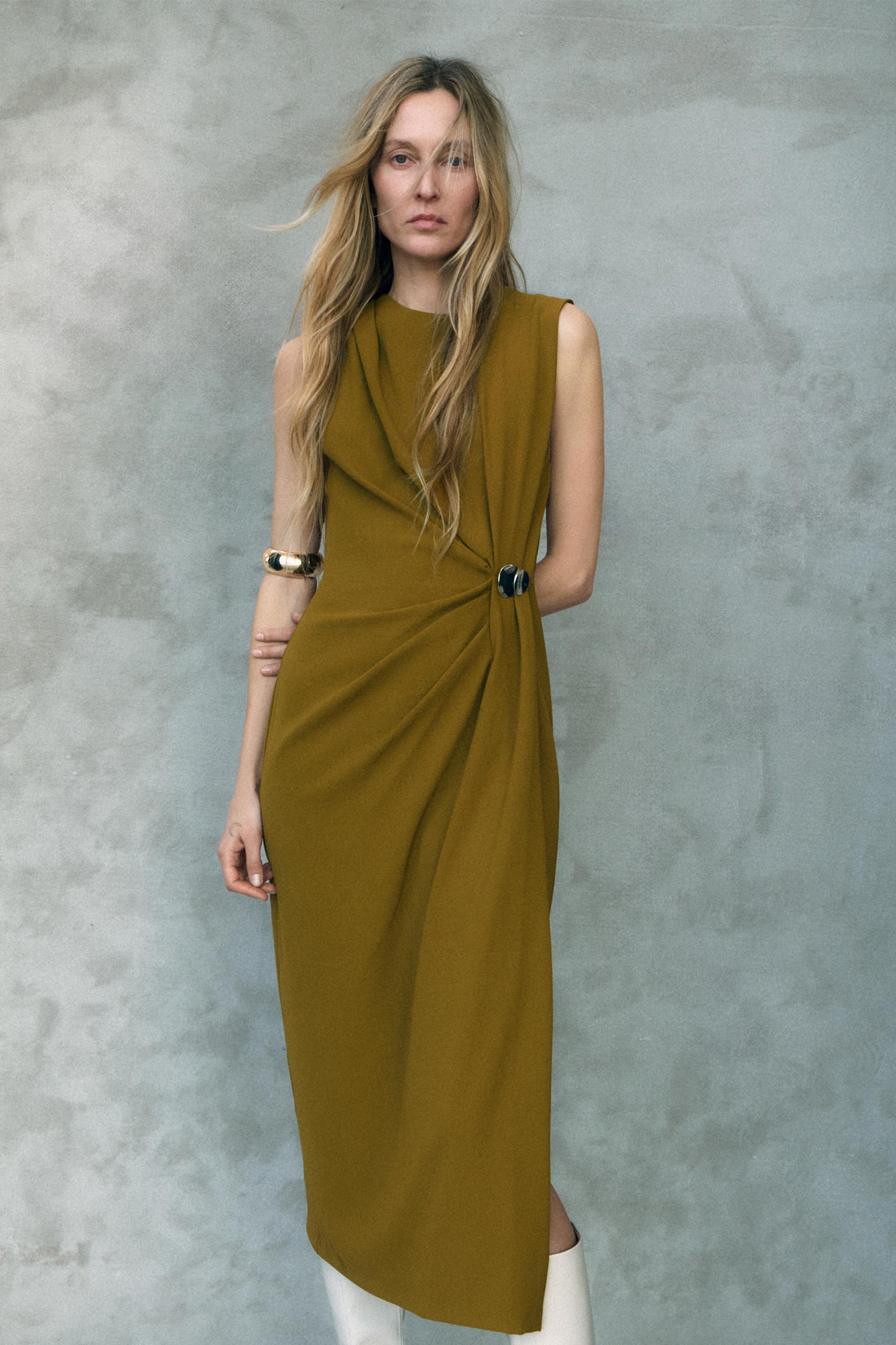 Draped Midi Dress