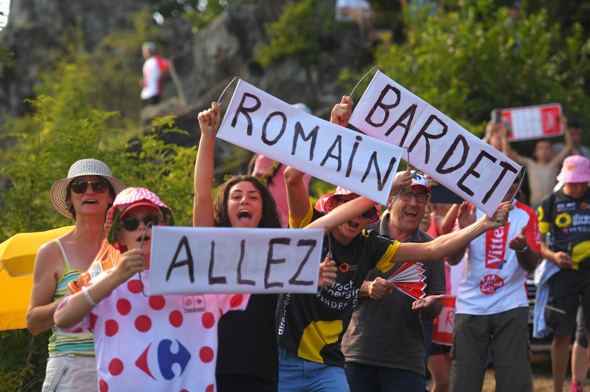The Romain Bardet fans packed the roadside today