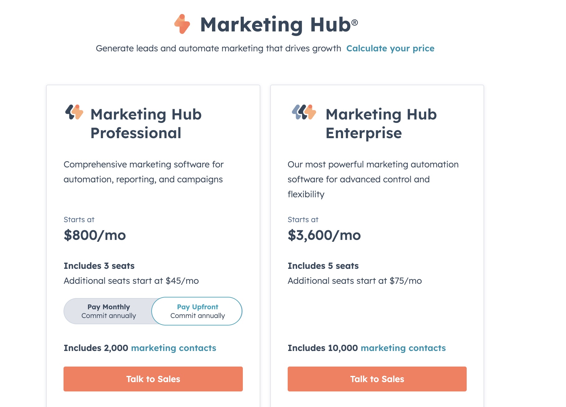 HubSpot pricing February 2025