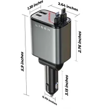 LISEN 69 watt USB car charger with retractable cables:$27.99$16.98 at Amazon