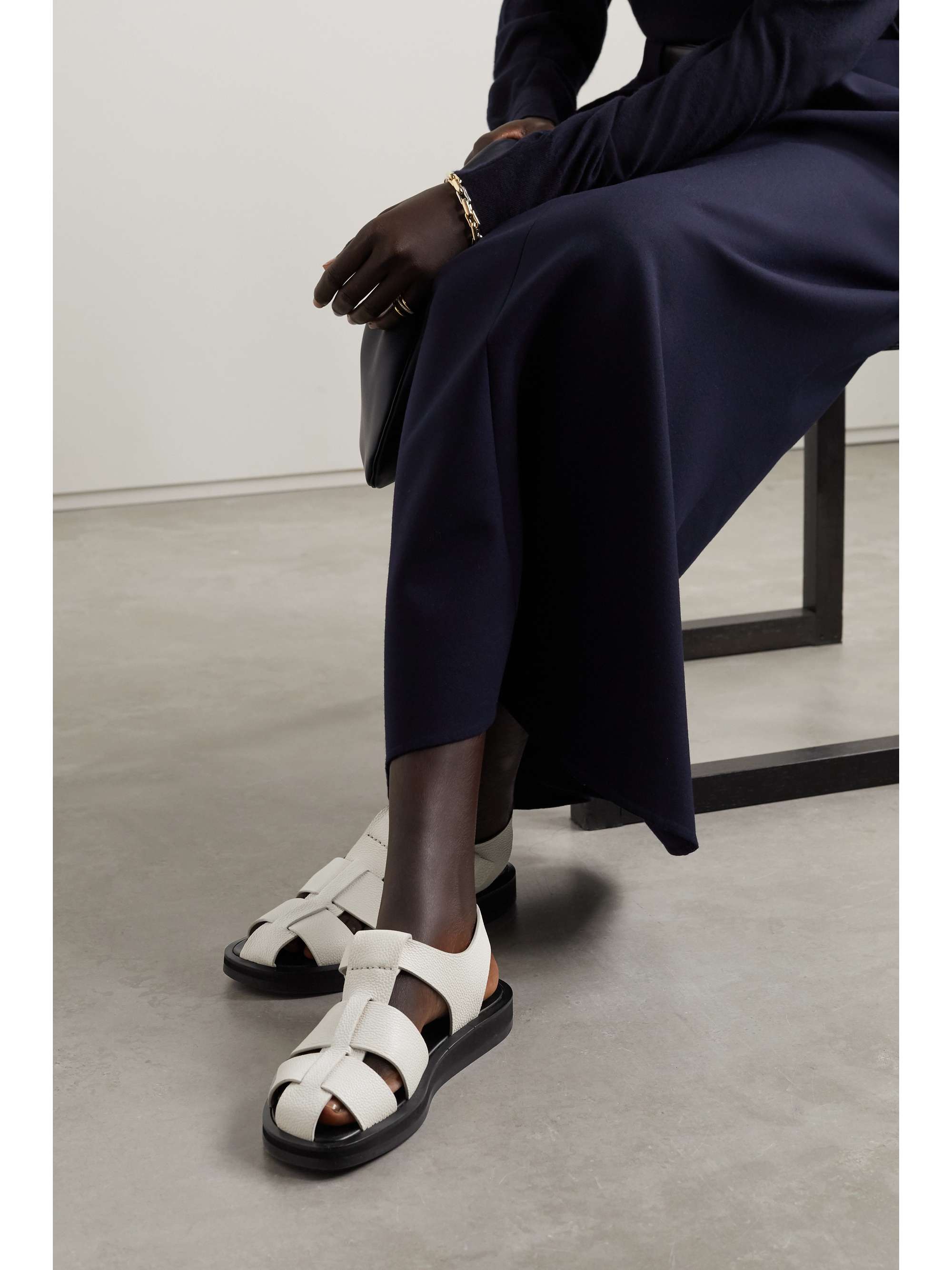 Fisherman Woven Textured-Leather Sandals