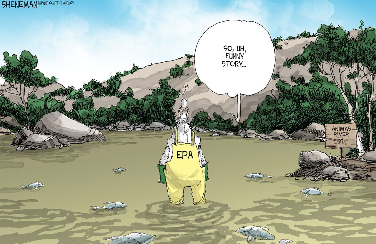 Editorial cartoon U.S. Toxic Spill EPA