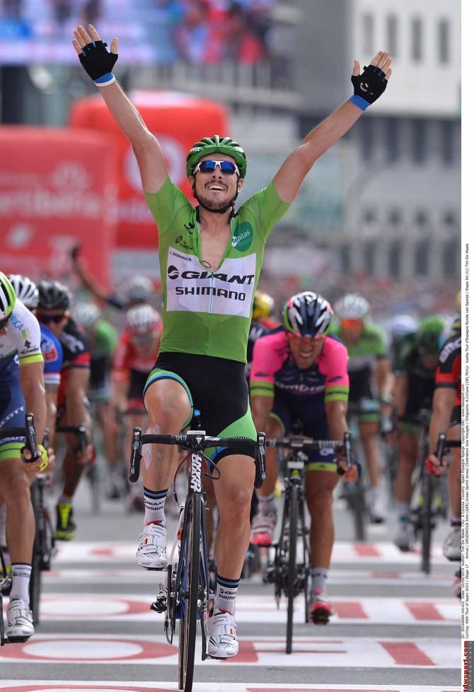 John Degenkolb (Giant-Shimano) clocks up win number four at the 2014 Vuelta a Espana.