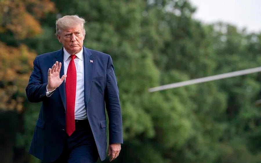 Trump leaving Marine One