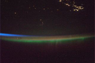Japanese astronaut Koichi Wakata captured this stunning view of an aurora over Earth, with blue airglow, as seen from the International Space Station on Jan. 26, 2014.