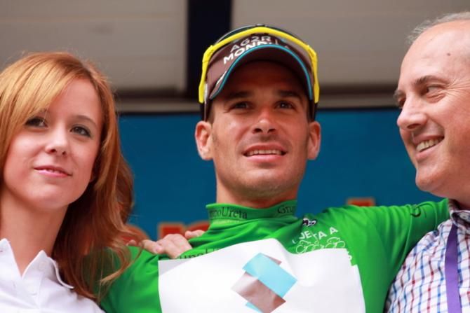 Lloyd Mondory (Ag2r) wearing the green jersey as leader of the Points classification
