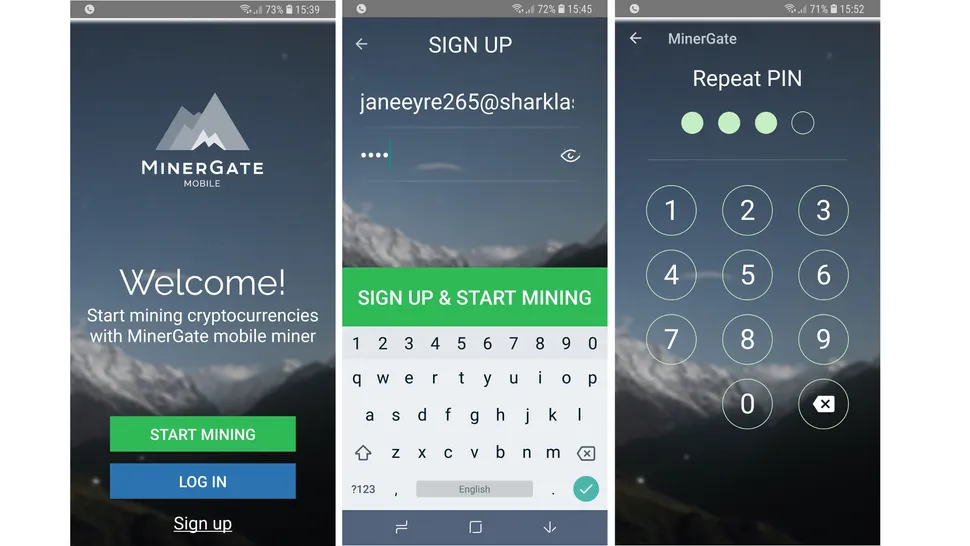 cara minergate di android