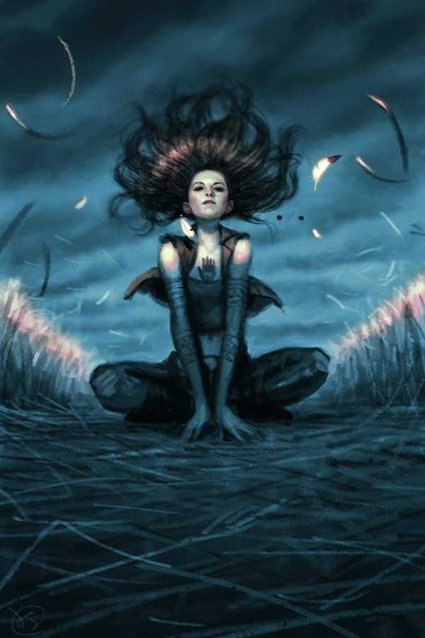 A sketch for book cover art by Dan Dos Santos