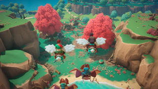 TemTem pioneers screenshot showing people flying on beasts