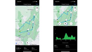 Garmin route map screenshots