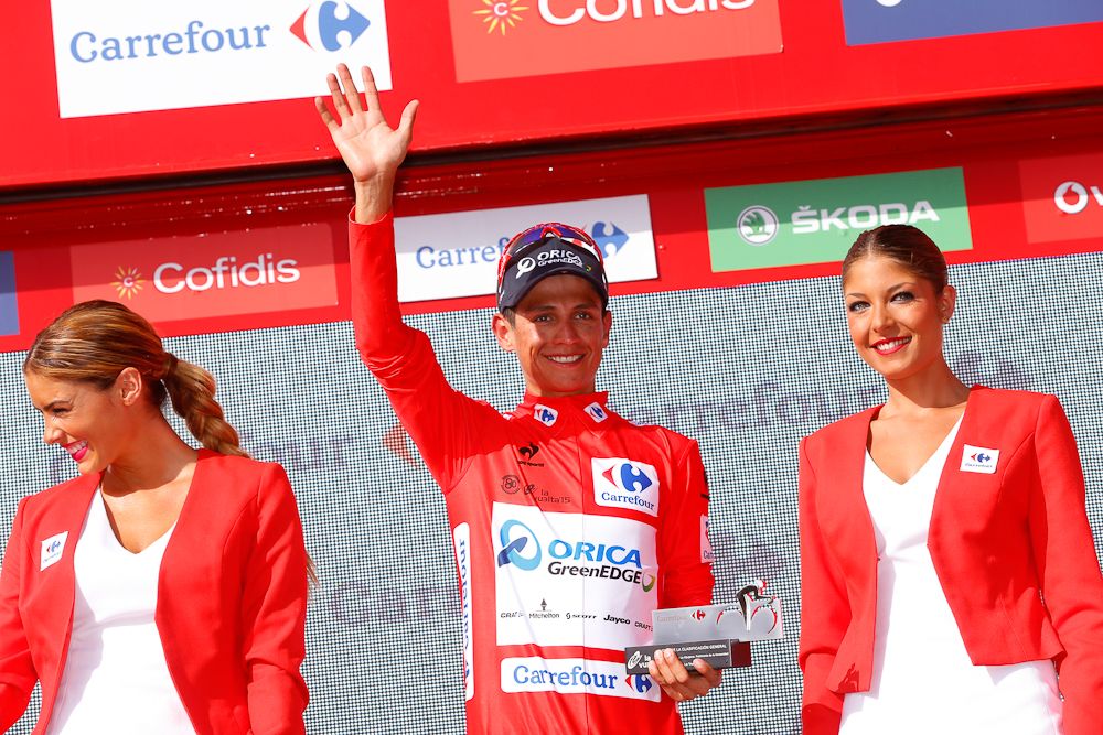 Esteban Chaves held onto his red leader's jersey.