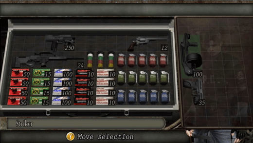 .gif of the player wasting time on the best inventory screen ever created