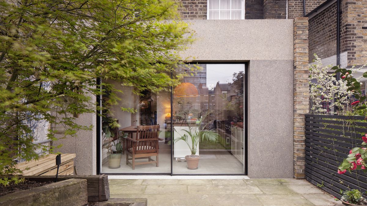 concrete extension to terrace house