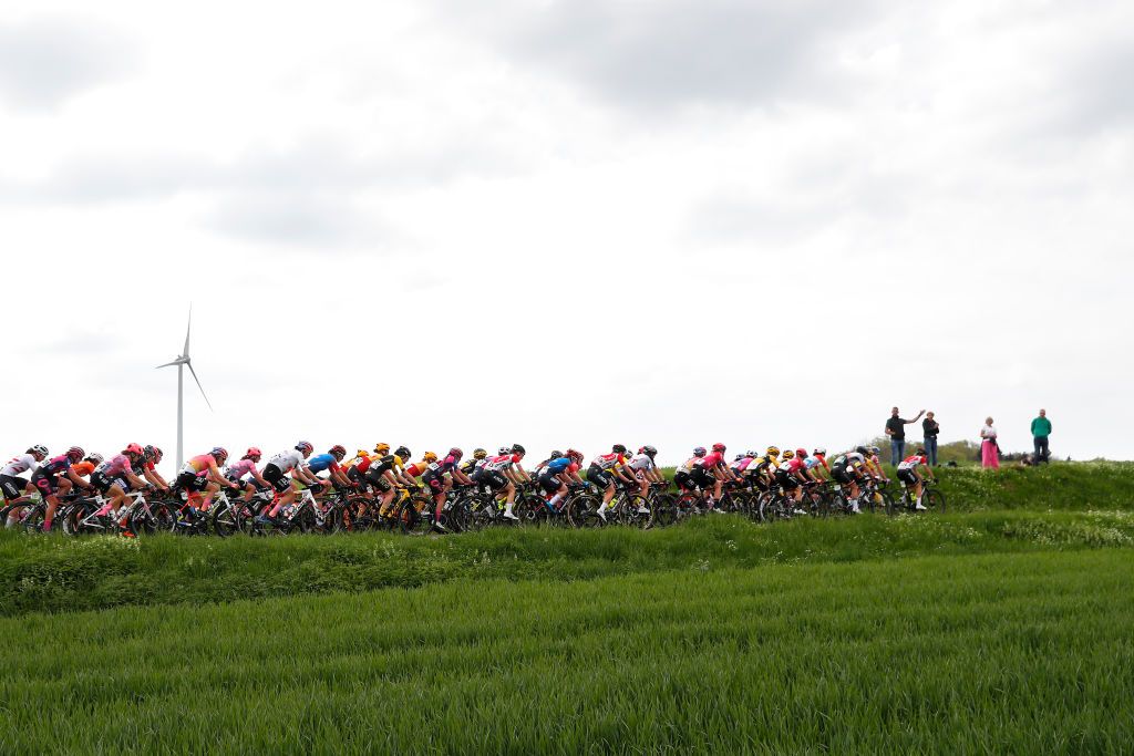 GARNICH LUXEMBOURG MAY 01 A general view of the peloton competing during the 14th Ceratizit Festival Elsy Jacobs 2022 Stage 2 a 1093km stage from Garnich to Garnich felsy on May 01 2022 in Garnich Luxembourg Photo by Bas CzerwinskiGetty Images