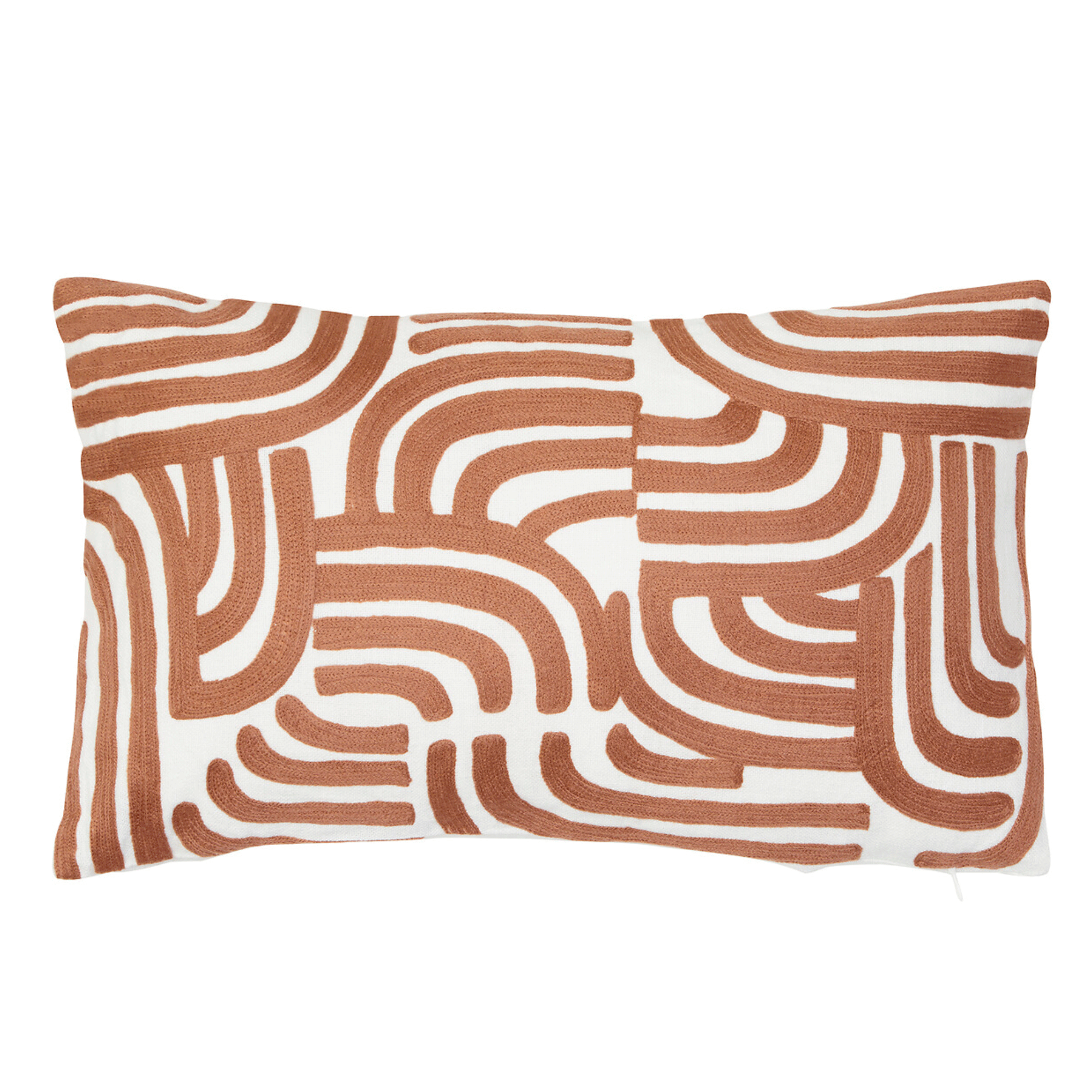 La Redoute Edite Bosie Ozella Natural And Terracotta Cushion against a white background