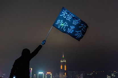 Pro-democracy protesters take to Hong Kong's streets.
