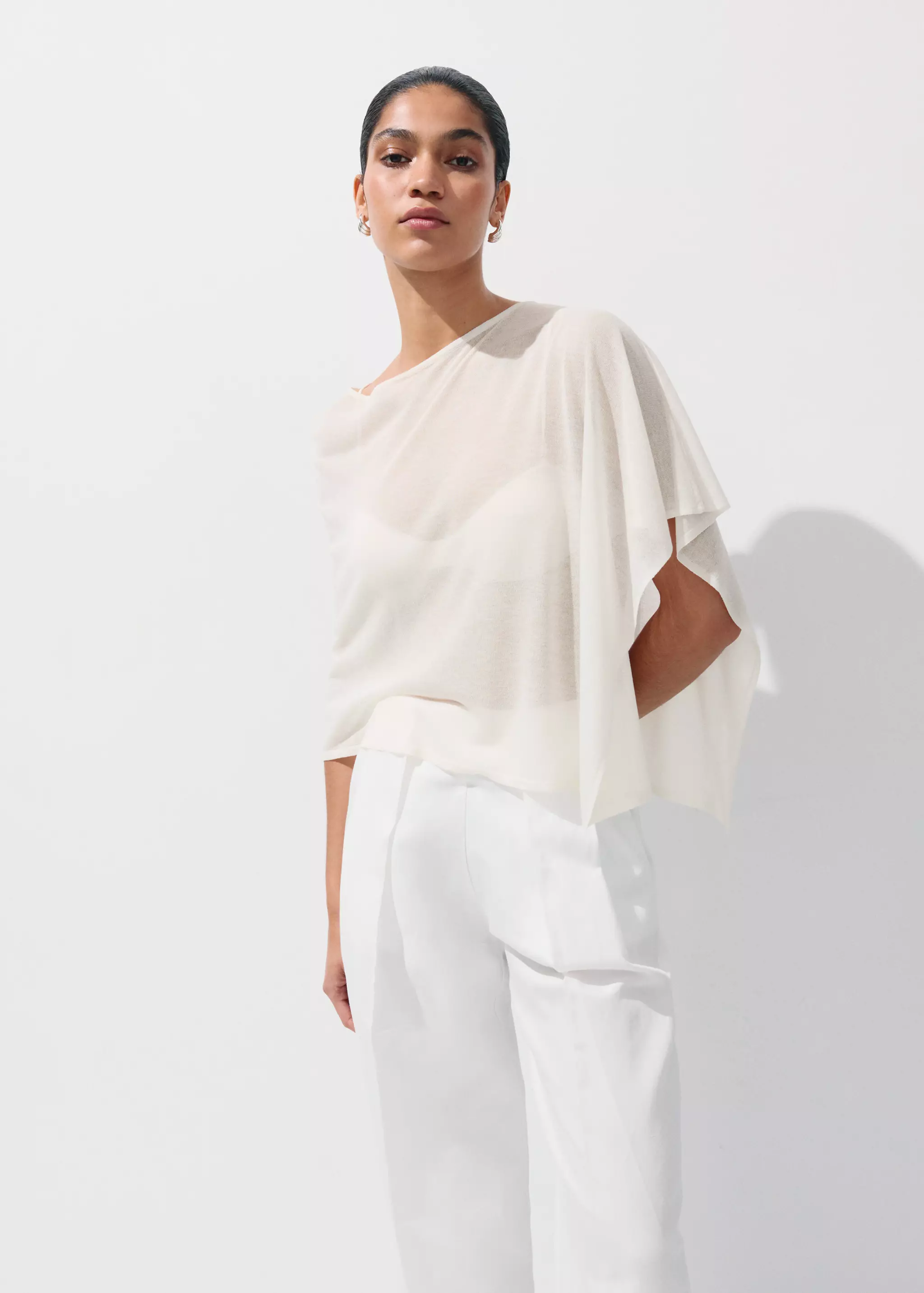 Asymmetrical Knitted Cape - Women | Mango Usa