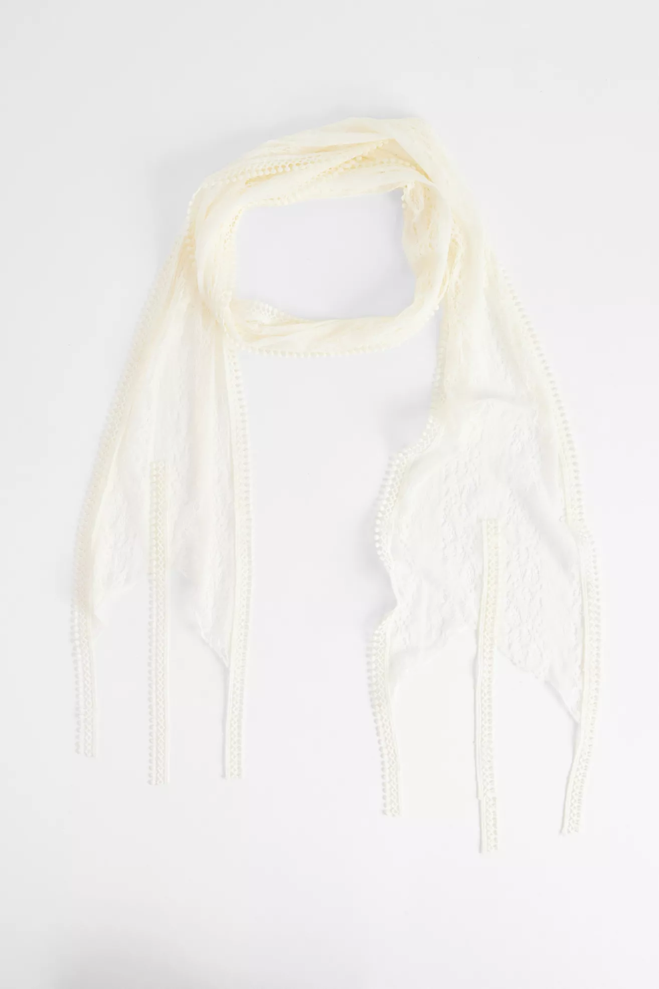 Uo Lace Tassle Skinny Scarf
