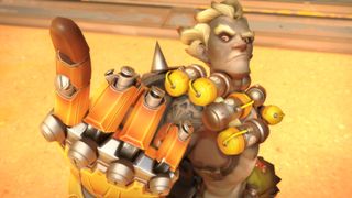 Overwatch 2 Junkrat pointing his finger angrily 