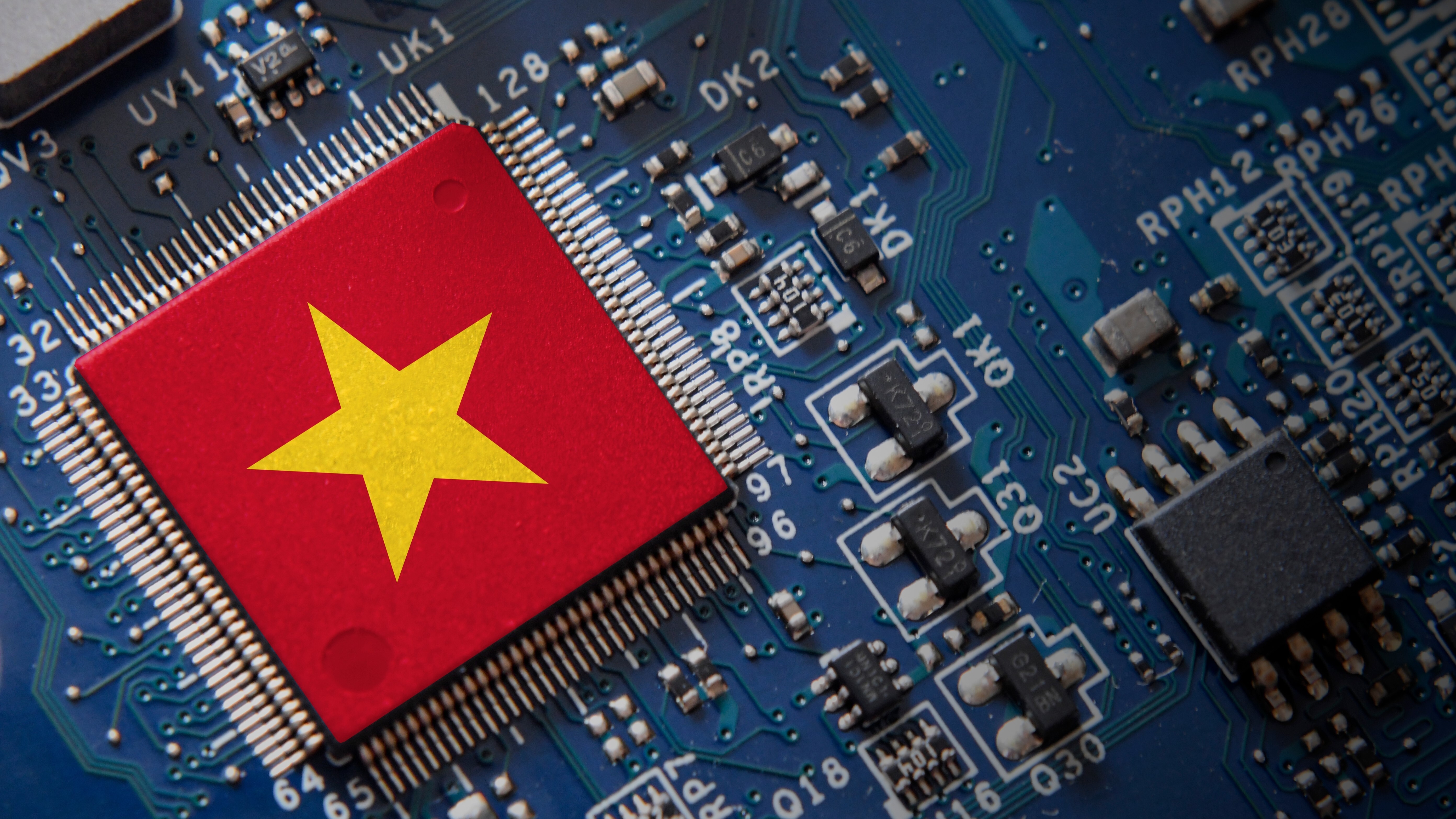 Vietnam flag on chip