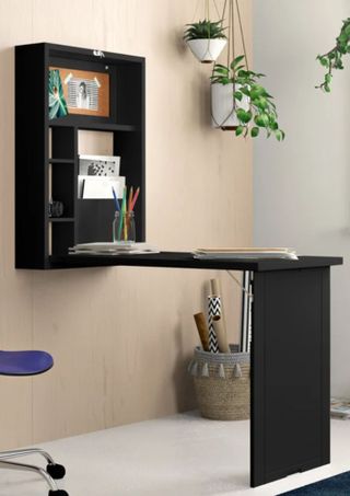 black wall mounted desk