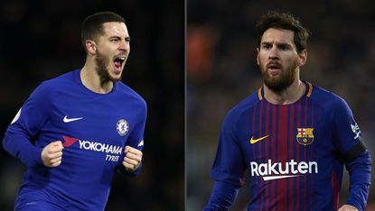 Chelsea v Barcelona Champions League Eden Hazard Lionel Messi