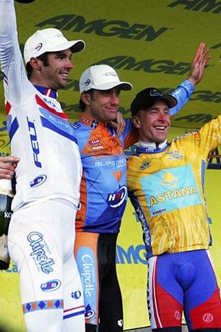 Levi Leipheimer, r, at the 2008 Tour of California