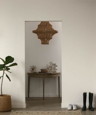 neutral entryway with minimalist decor