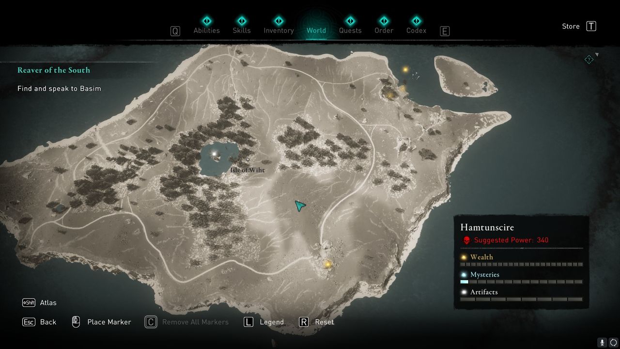 AC valhalla wincestre bishopric treasure hoard map location