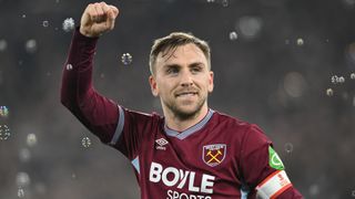 Jarrod Bowen of West Ham United celebrates after scoring the team's first goal during the Emirates FA Cup Fifth Round match between West Ham United and Brentford at the London Stadium in Stratford, on March 9, 2026. (Photo by Kevin Hodgson/MI News/NurPhoto via Getty Images)