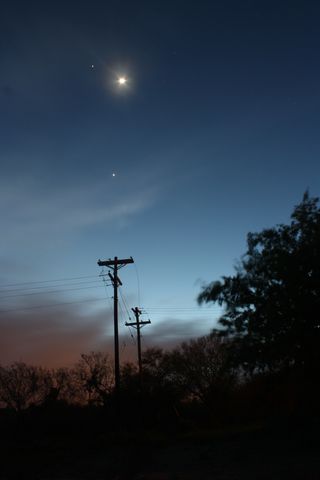 Moon, Jupiter, and Venus over Harlingen, TX