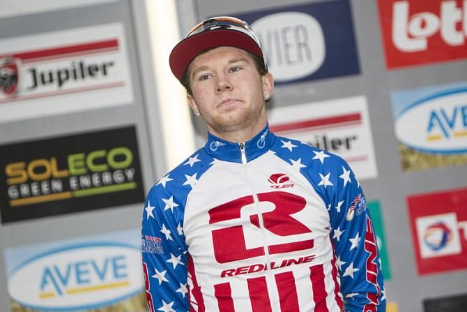 Logan Owen (USA) on the podium in Diegem