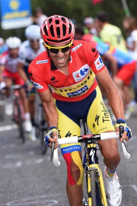 Alberto Contador (Tinkoff-Saxo) gets out of the saddle