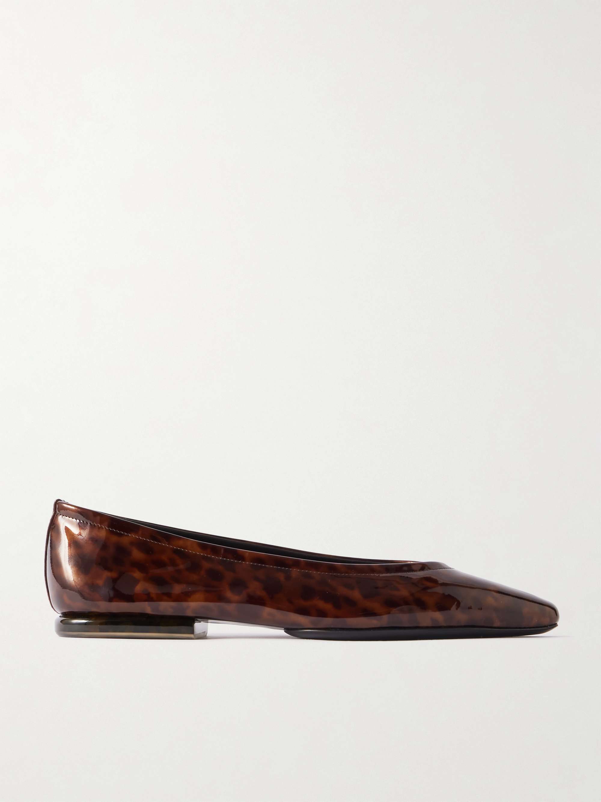 Primula Leopard-Print Patent-Leather Ballet Flats