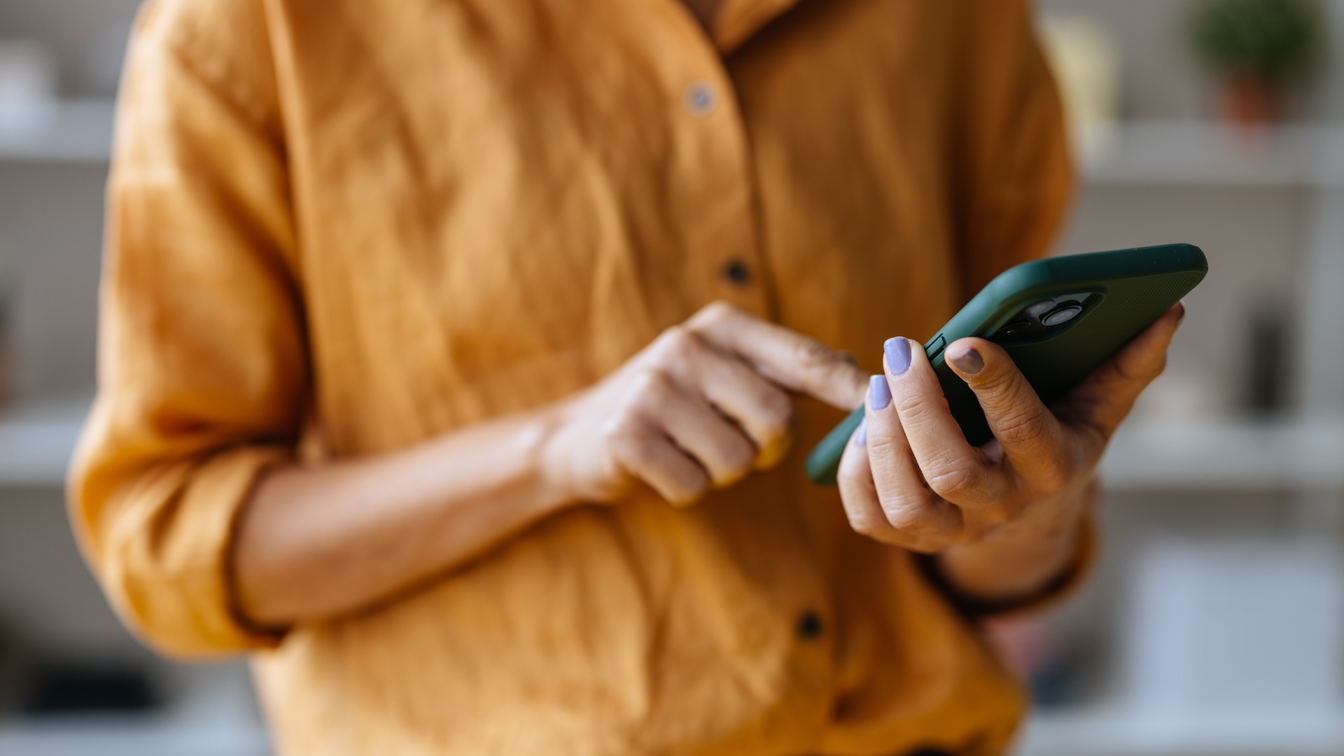 woman using phone