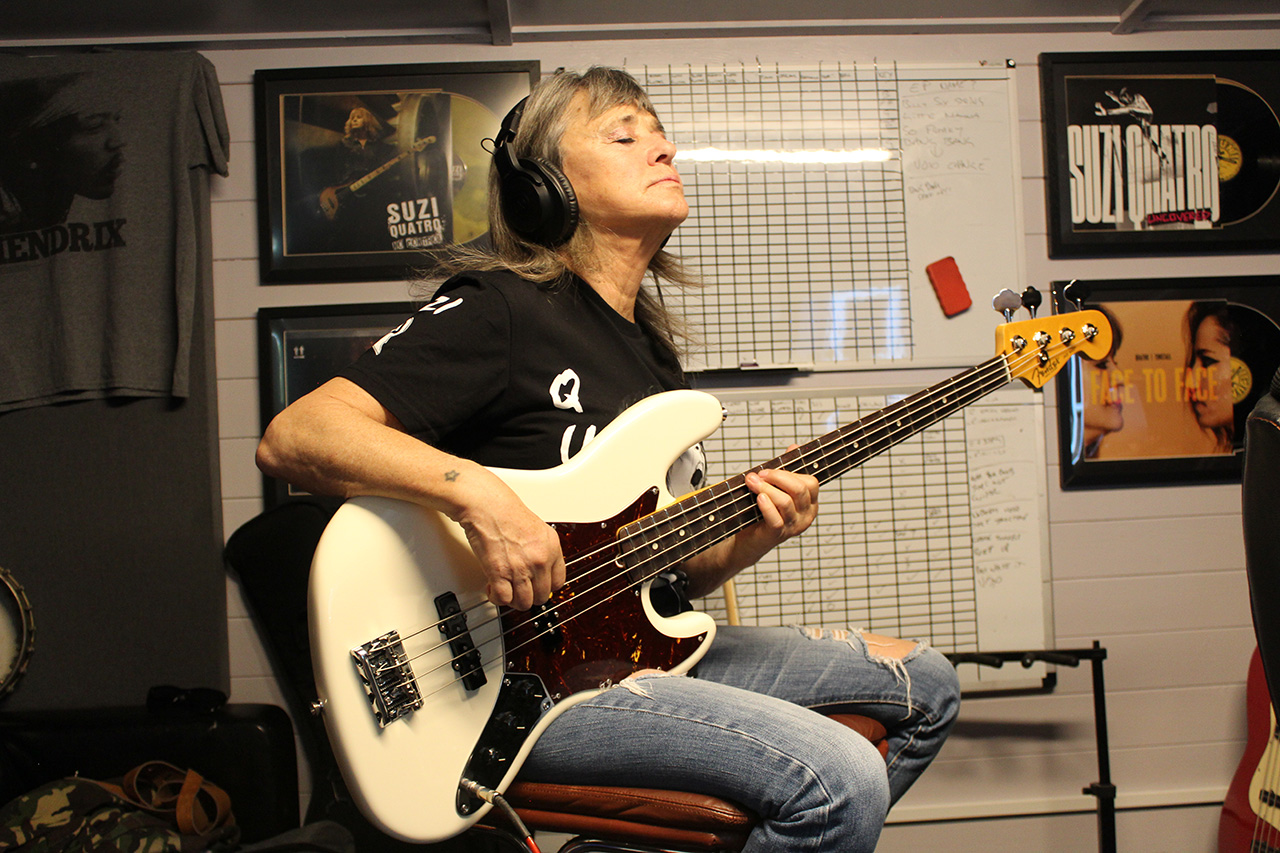 Suzi Quatro, pictured in her home studio