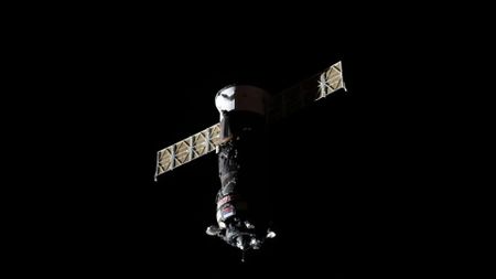 Russia's Progress 92 cargo spacecraft, carrying nearly 3,000 pounds of food, fuel, and supplies for the Expedition 73 crew, approaches the International Space Station in July 2025 before docking to the Poisk module.