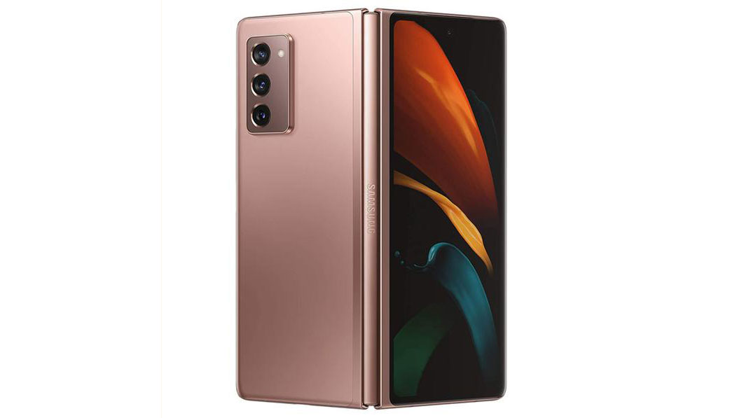 Samsung Galaxy Z Fold 2 auf weißem Hintergrund
