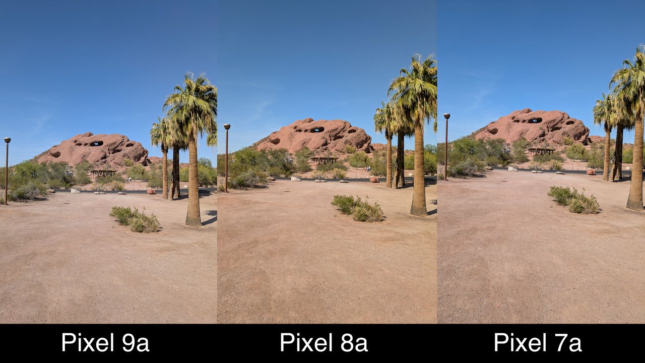 Camera samples comparing the Google Pixel 9a to the Pixel 8a and Pixel 7a.