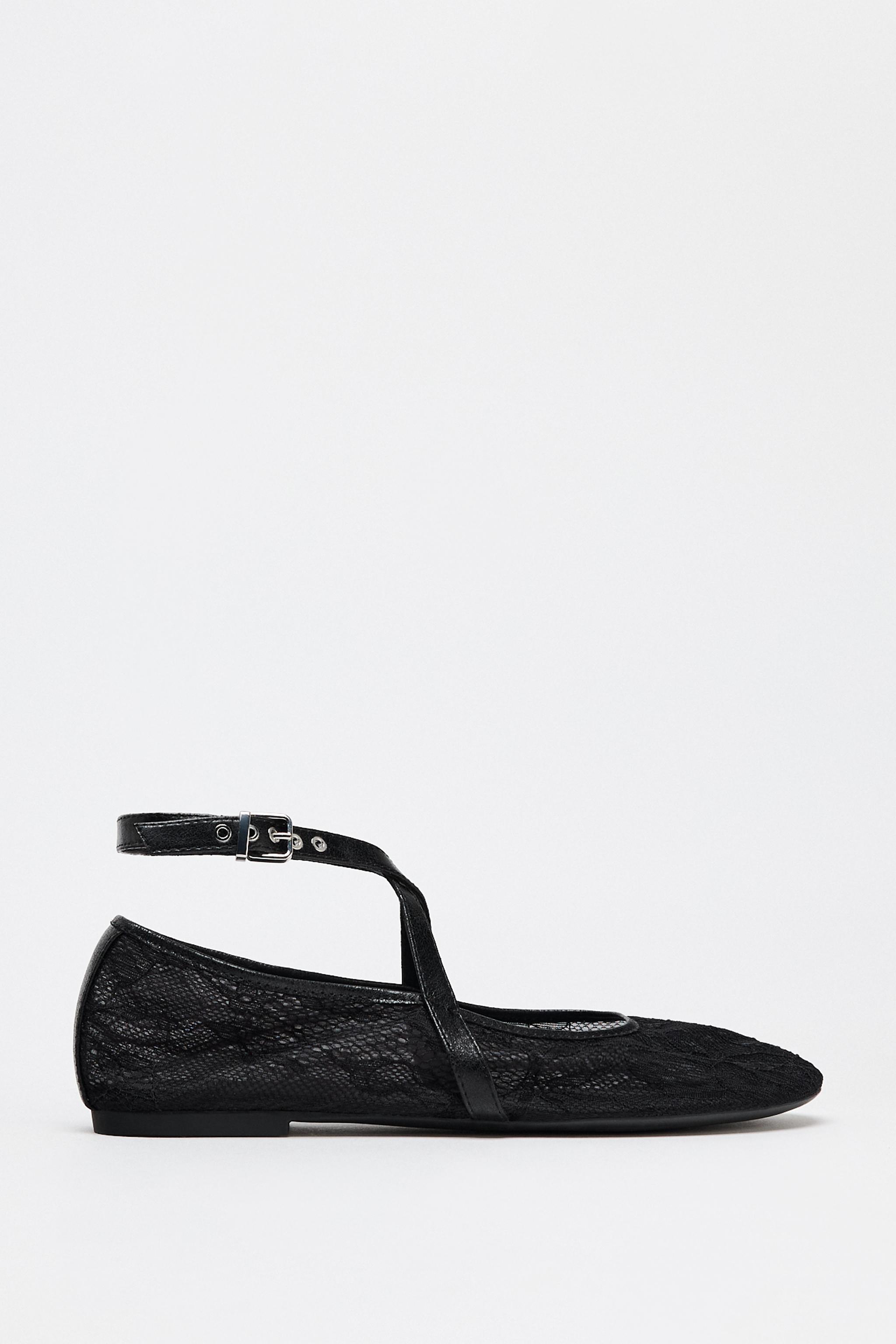 Double Strap Lace Ballerinas