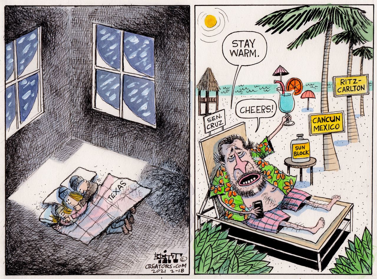 Political Cartoon U.S. ted cruz texas cancun