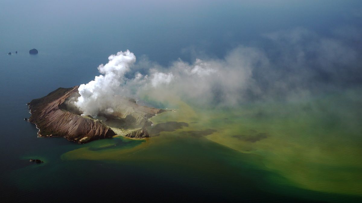 Aerial footage from the documentary The Volcano