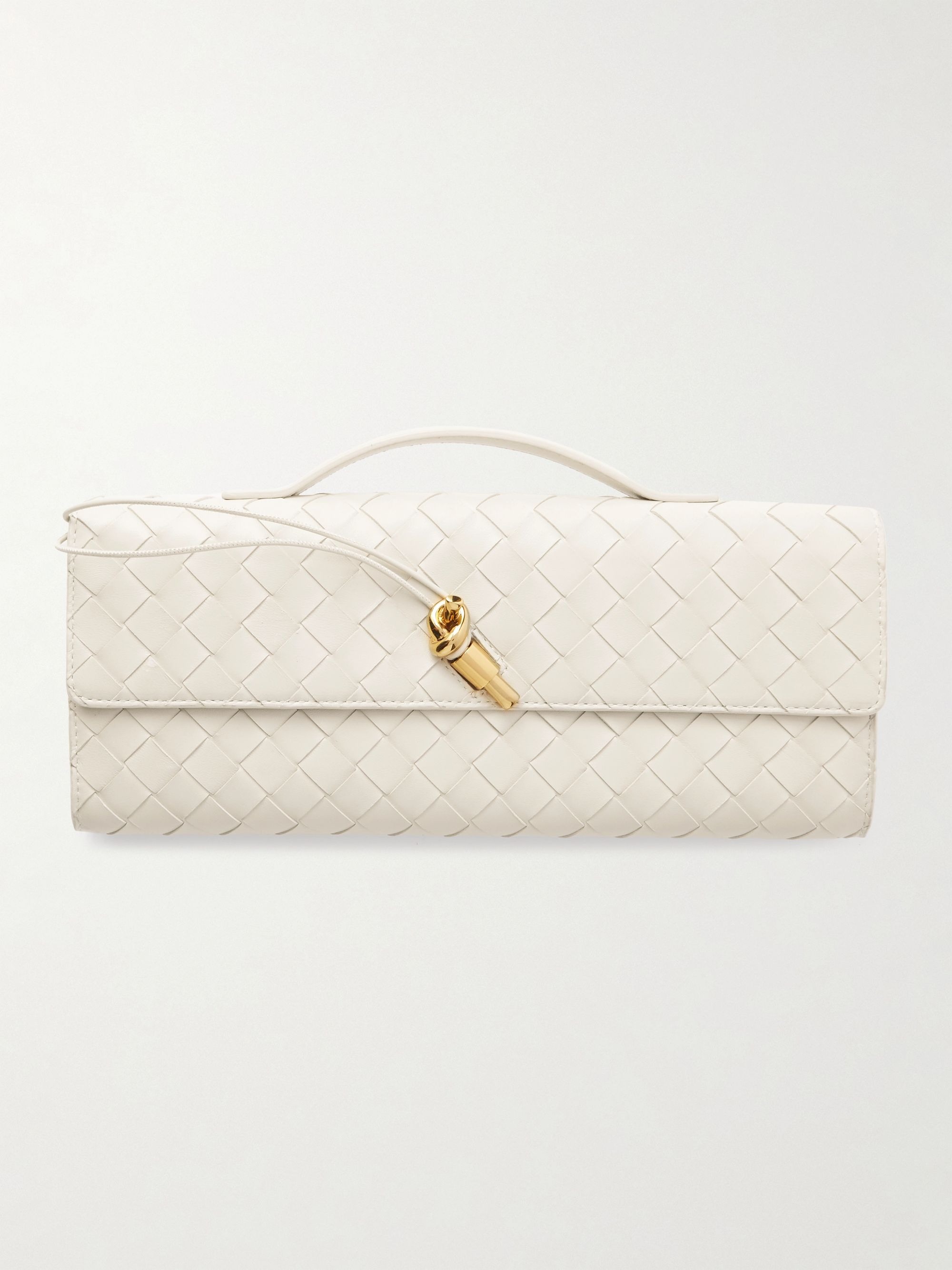 Bottega Veneta, Long Andiamo intrecciato leather clutch