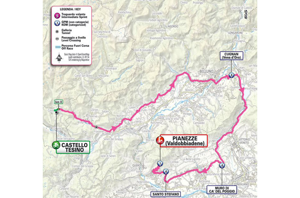 Mapa de la etapa 4 del Giro de Italia femenino 2025