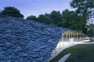 Serpentine Pavilion 2019 with slate roof