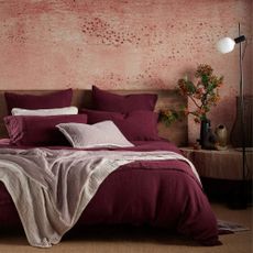 Secret Linen Store Beetroot 100% Linen Duvet Cover
