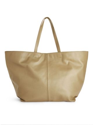 Leather Tote Bag - Beige - Arket Gb